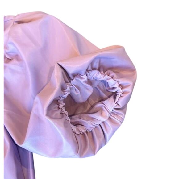 Karlie Lavender Purple Faux Leather Button Shift Dress Large Trendy Soft - Picture 6 of 11
